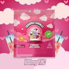 Photograph of product: (11830) HaHa 100mg Strawberry Lover Lemonade Gummy