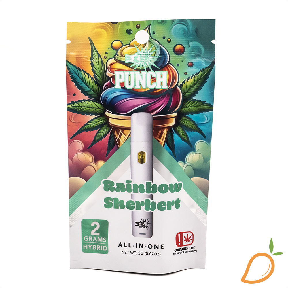 Photograph of product: 2g Rainbow Sherbert Disposable Vape Punch Extracts