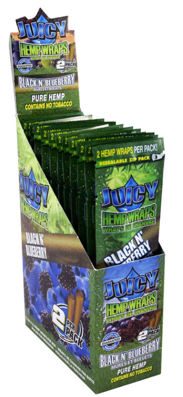 Photograph of product: JCY | Juicy Jay's Hemp Wraps 2 Pack | Black N' Blueberry