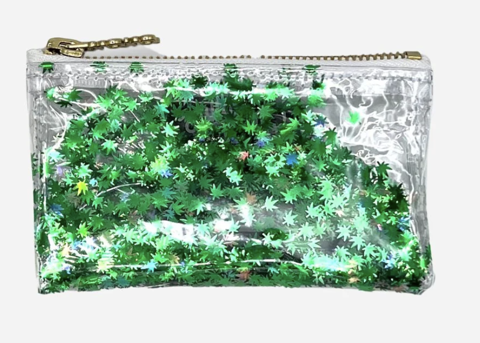 Photograph of product: KushKards | Green Oui'd Confetti Mini Keychain Clutch