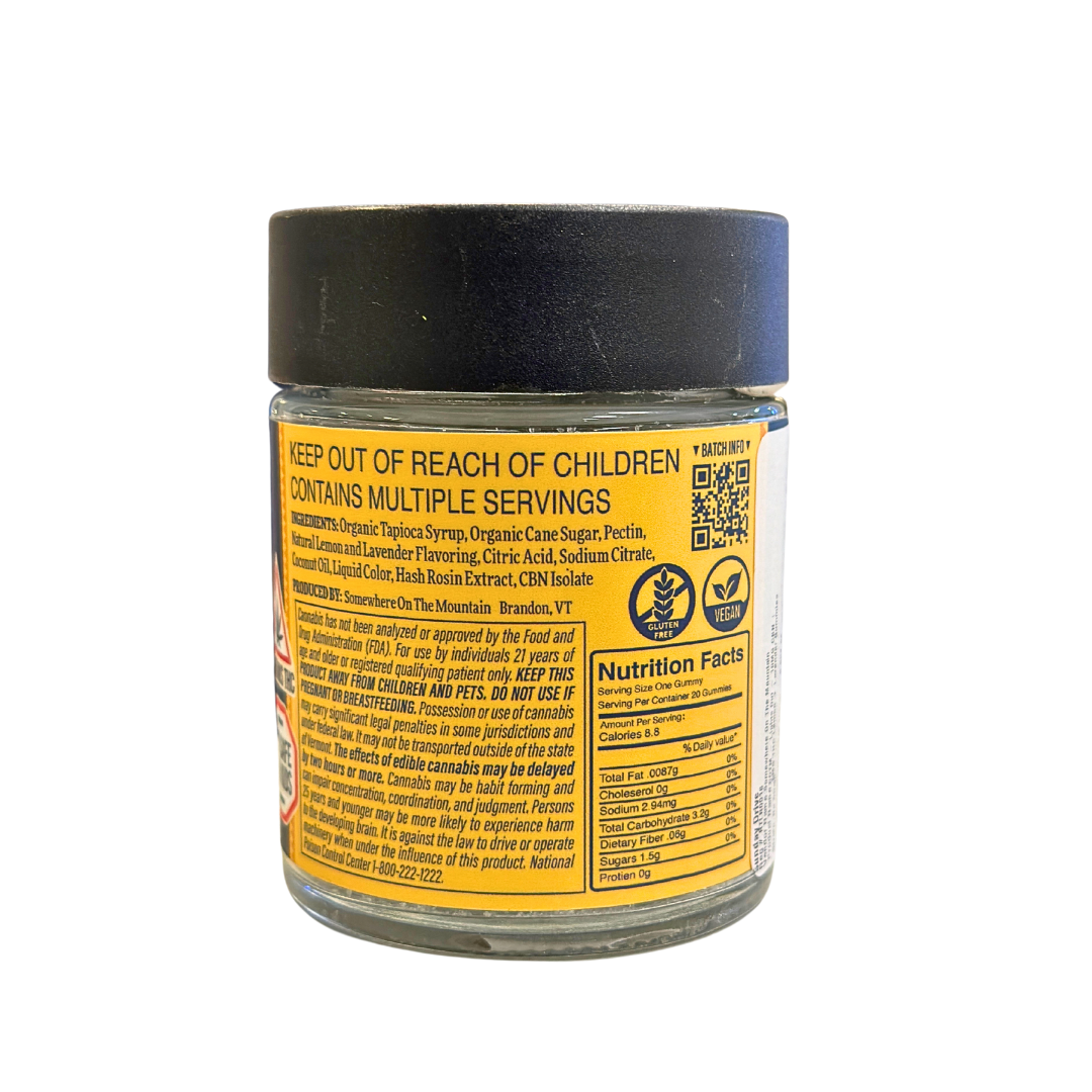 Photograph of product: Lights Out - 10MG CBN | 5MG TH-oui Lemon + Lavender Gummies