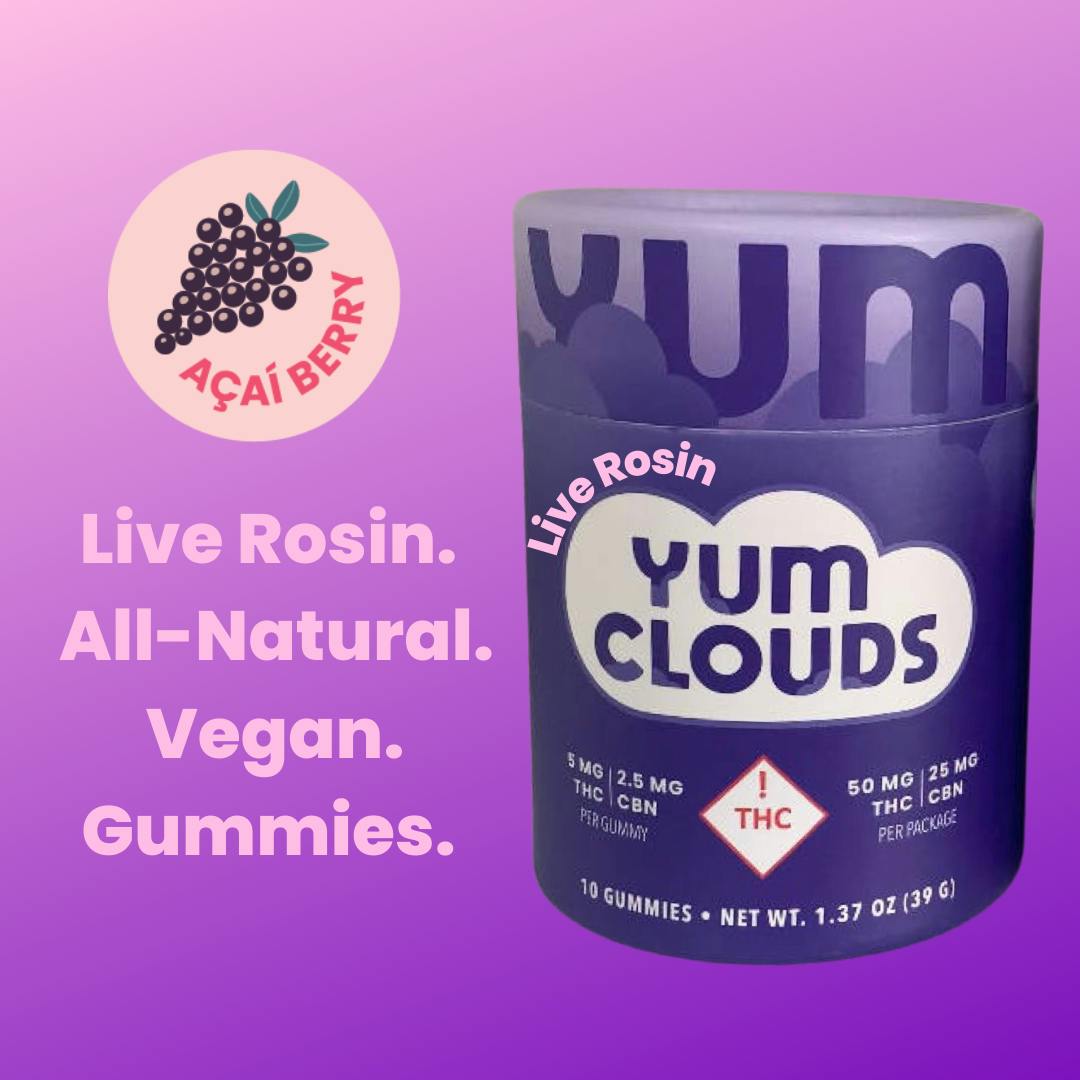 Photograph of product: Yum Clouds Gummies - Aca Berry - 100 mg (Sleep)