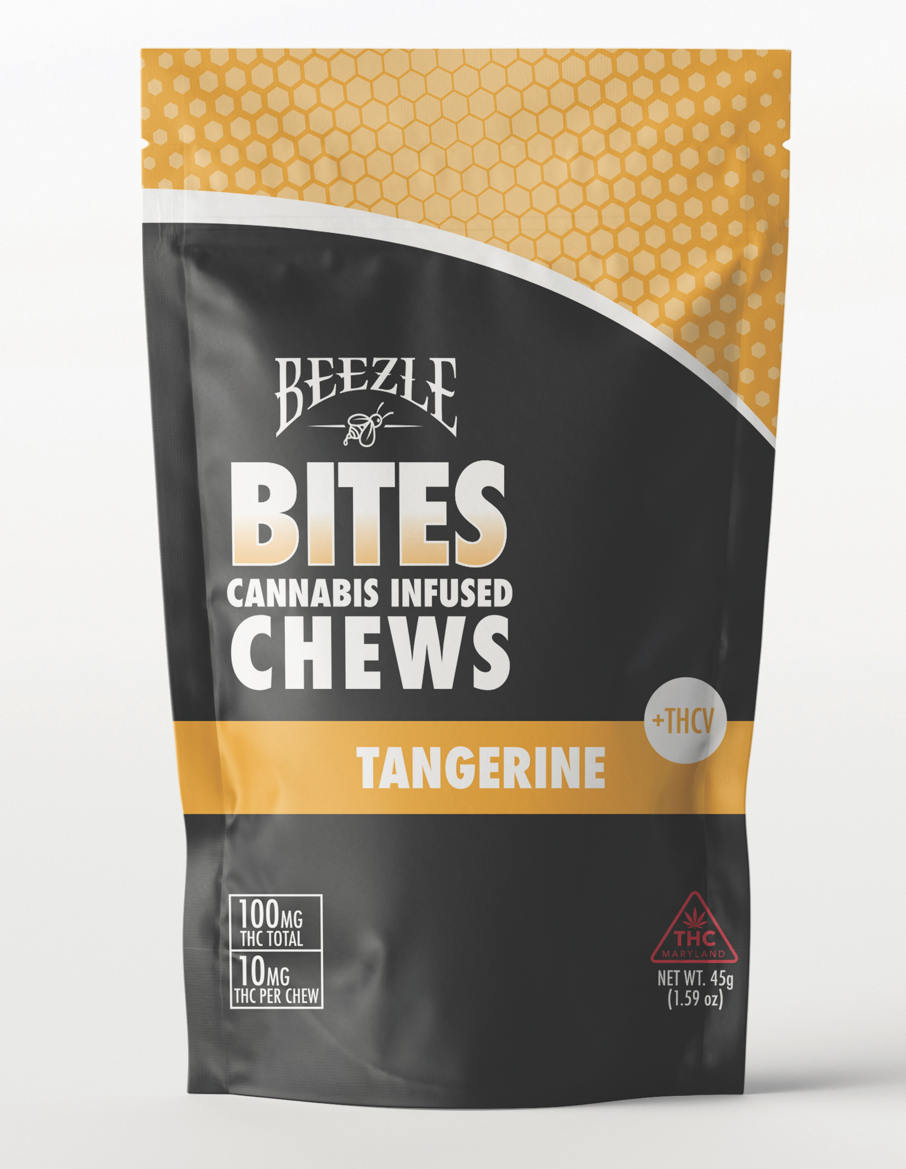 Photograph of product: Tangerine + TH-ouiV 10mg (10ct) - Beezle Bites
