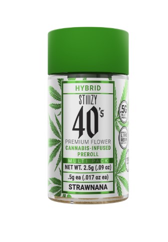 Photograph of product: Strawnana 40s 5x .5g Infused Prerolls by STIIIZY