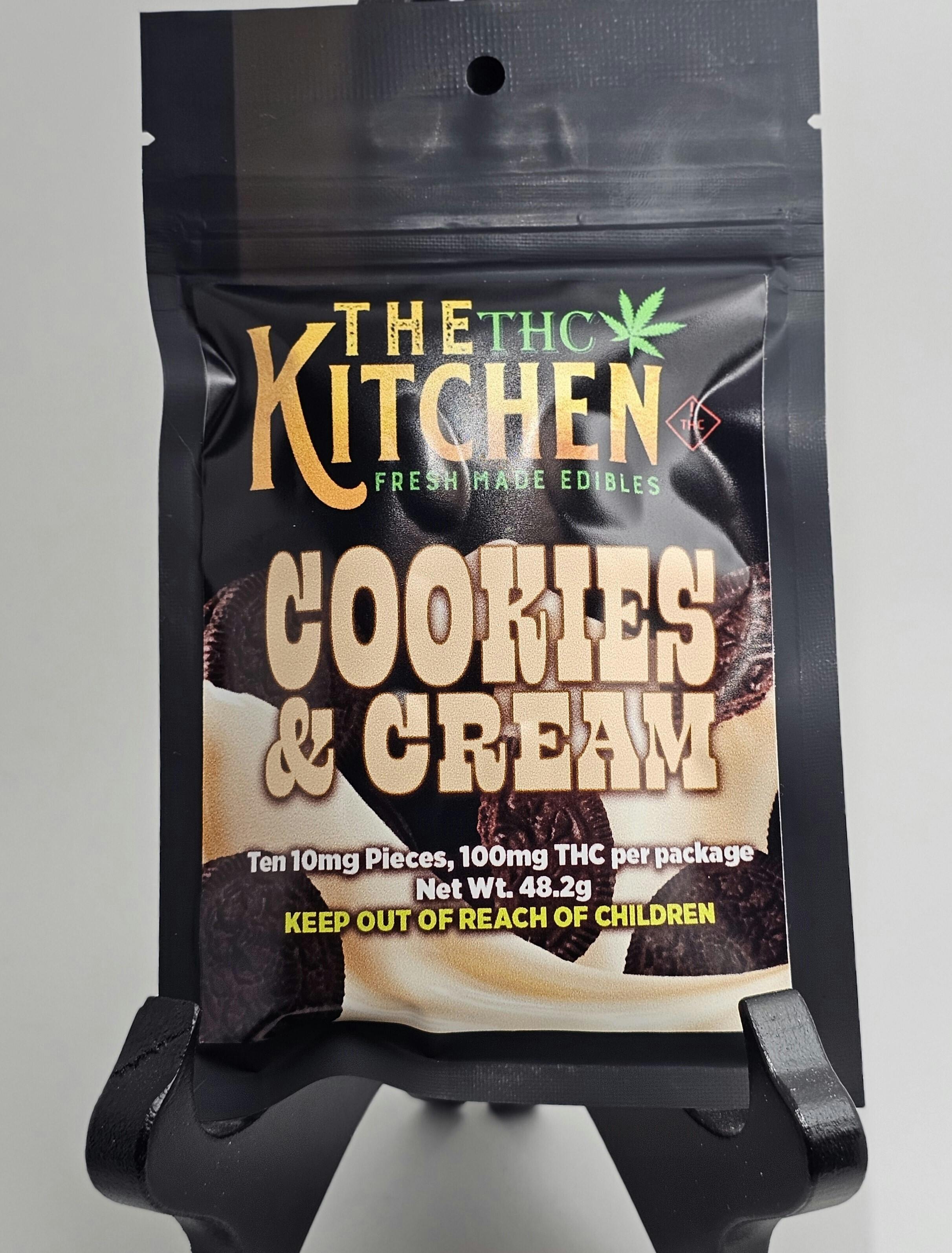 Photograph of product: THK-Cookies and Cream 100MG Chocolate Bar