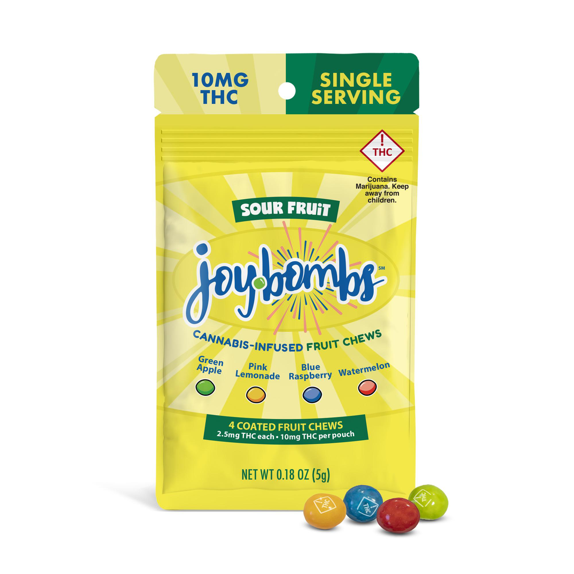 Photograph of product: Joy Bombs (H) Sour Fruit Single Serve 10mg
