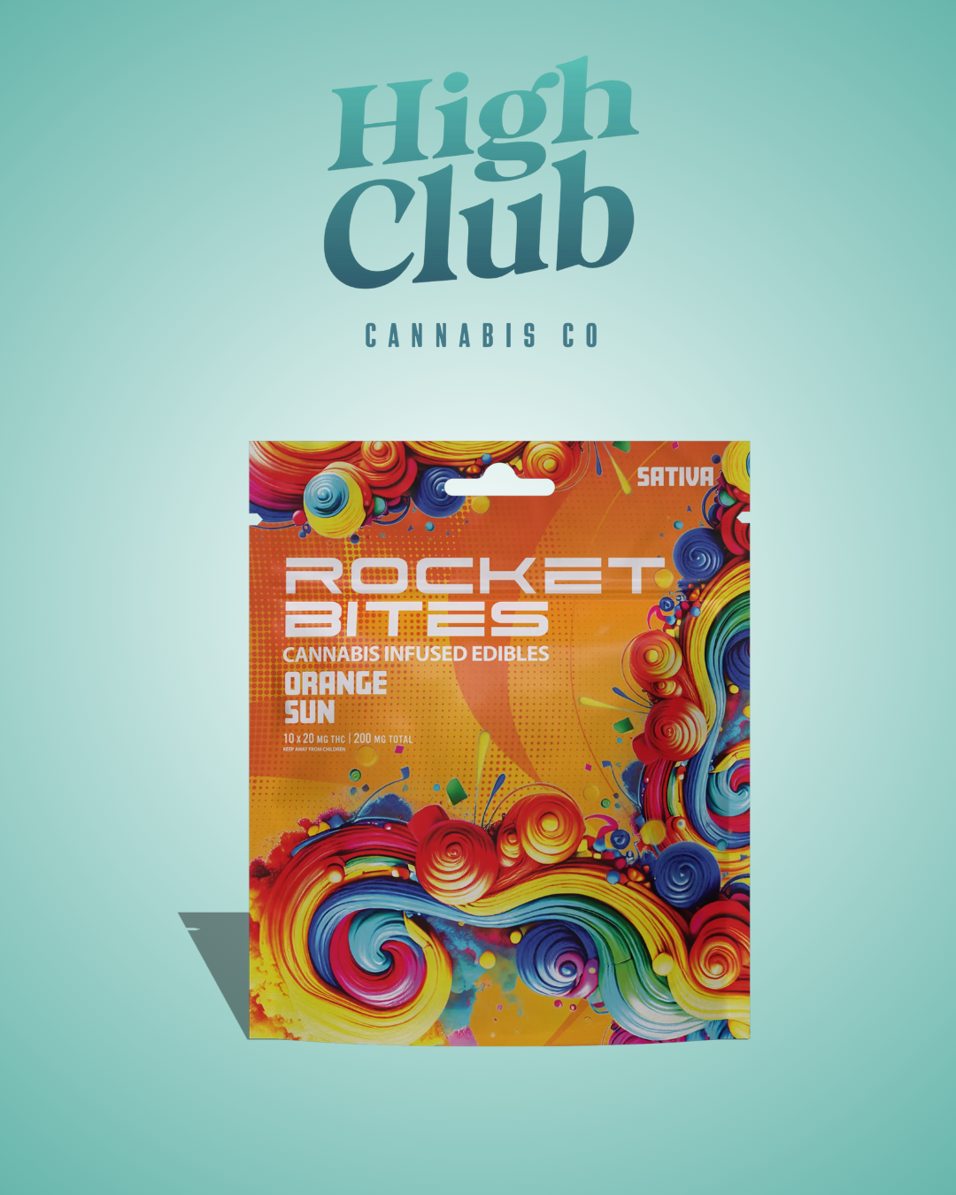 Photograph of product: Rocket Bites | Orange Sun | 200mg Gummies