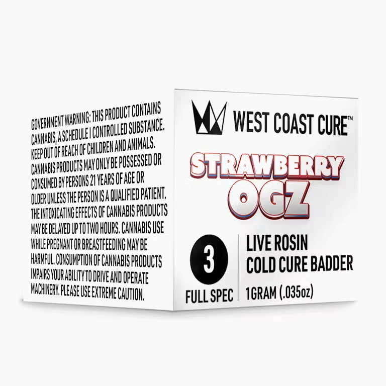 Photograph of product: STRAWBERRY OGZ 1G COLD CURE LIVE ROSIN BADDER TIER 3