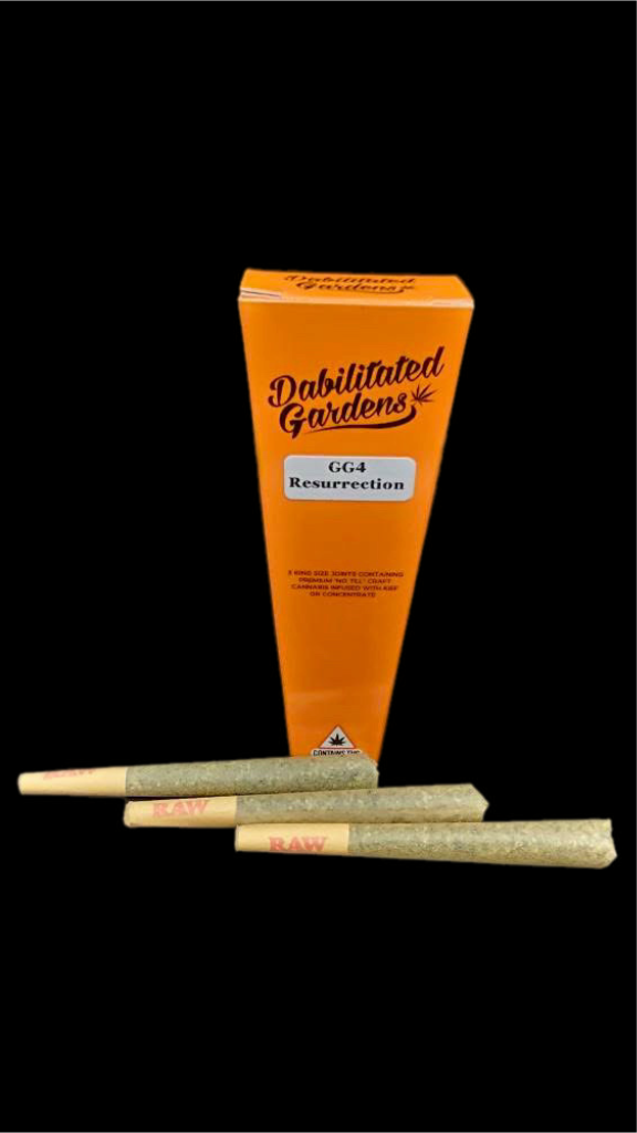 Photograph of product: Dabilitated: GG4 Resurrection 3-Pack Infused Pre-rolls