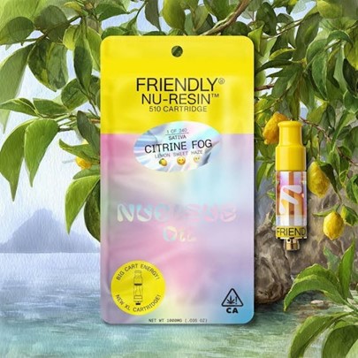 Photograph of product: Citrine Fog 1g Nuresin Live Resin Cart - Friendly Brand