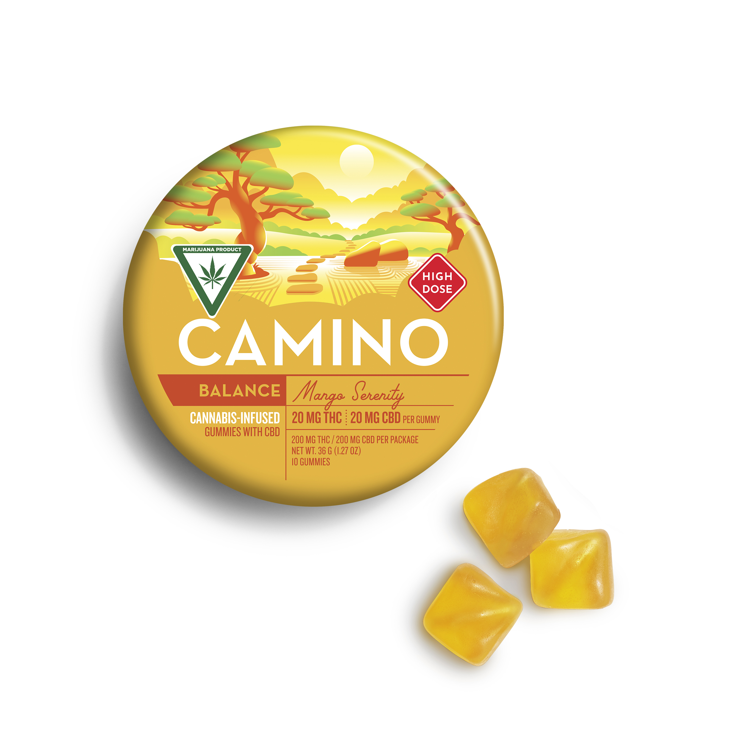 Photograph of Product: Mango Serentiy 1:1 - THC:CBD Gummies - 200mg