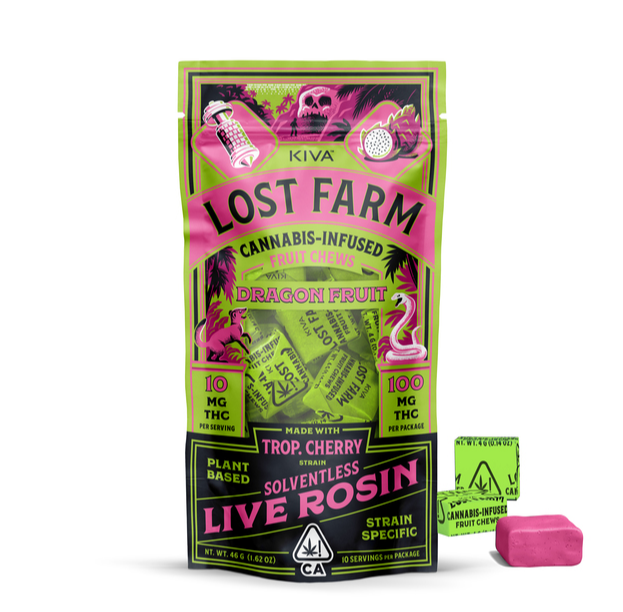 Photograph of product: 'Lost Farm' Dragon Fruit Rosin Chews - 100mg