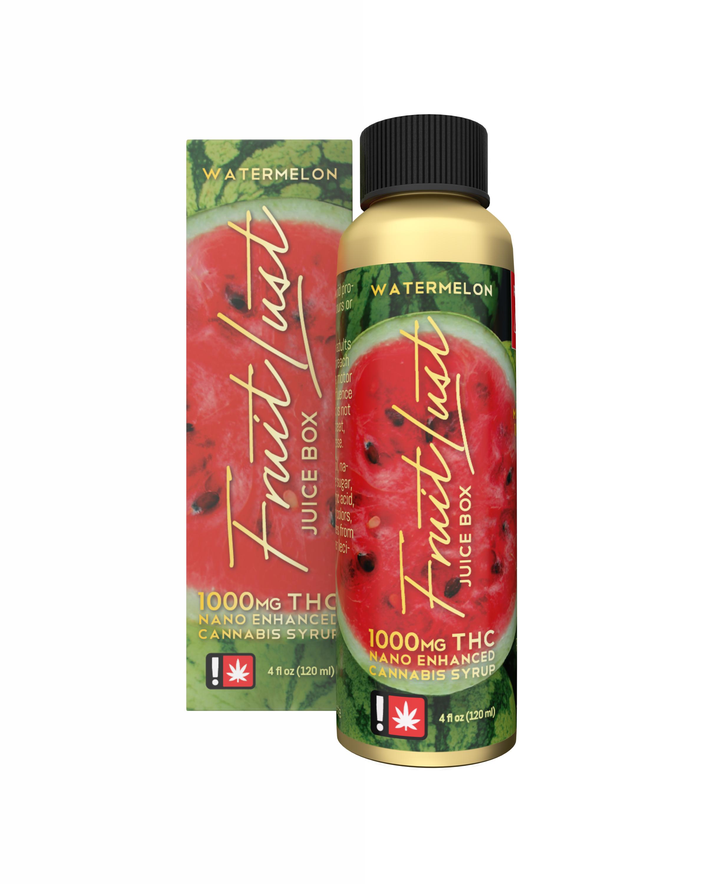 Photograph of product: Fruit Lust - Watermelon Juice Box (H) - Nano Syrup 1000mg