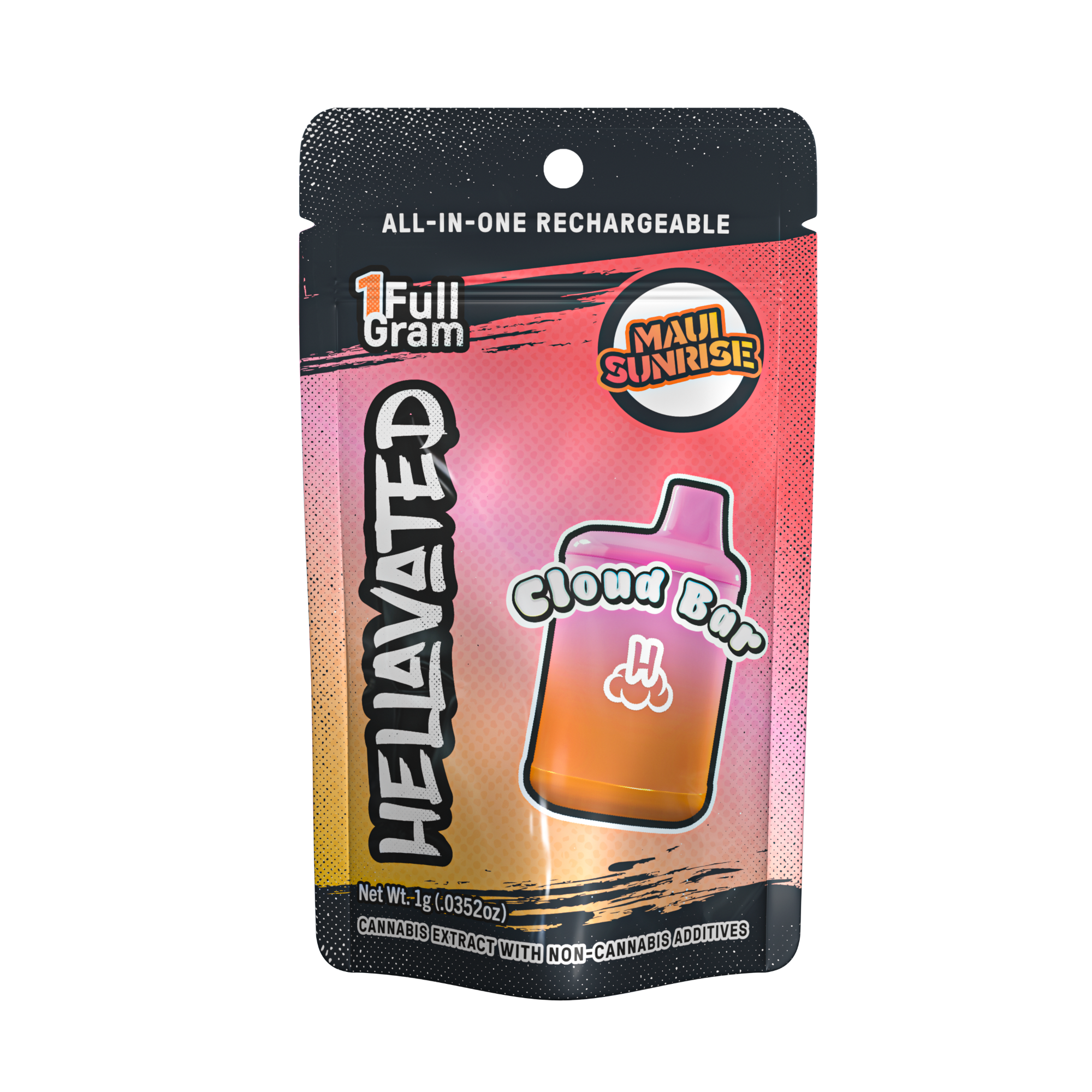 Photograph of product: Hellavated | Maui Sunrise Cloud Bar Disposable | 1.0g