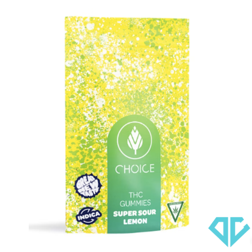 Photograph of product: Choice Super Sour Lemon Gummies 200mg (REC)