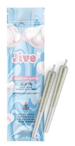 Photograph of Product: Blueberry Muffin | 2 Pack | .5 Infused Pre rolls | Indica Dominant | Jive