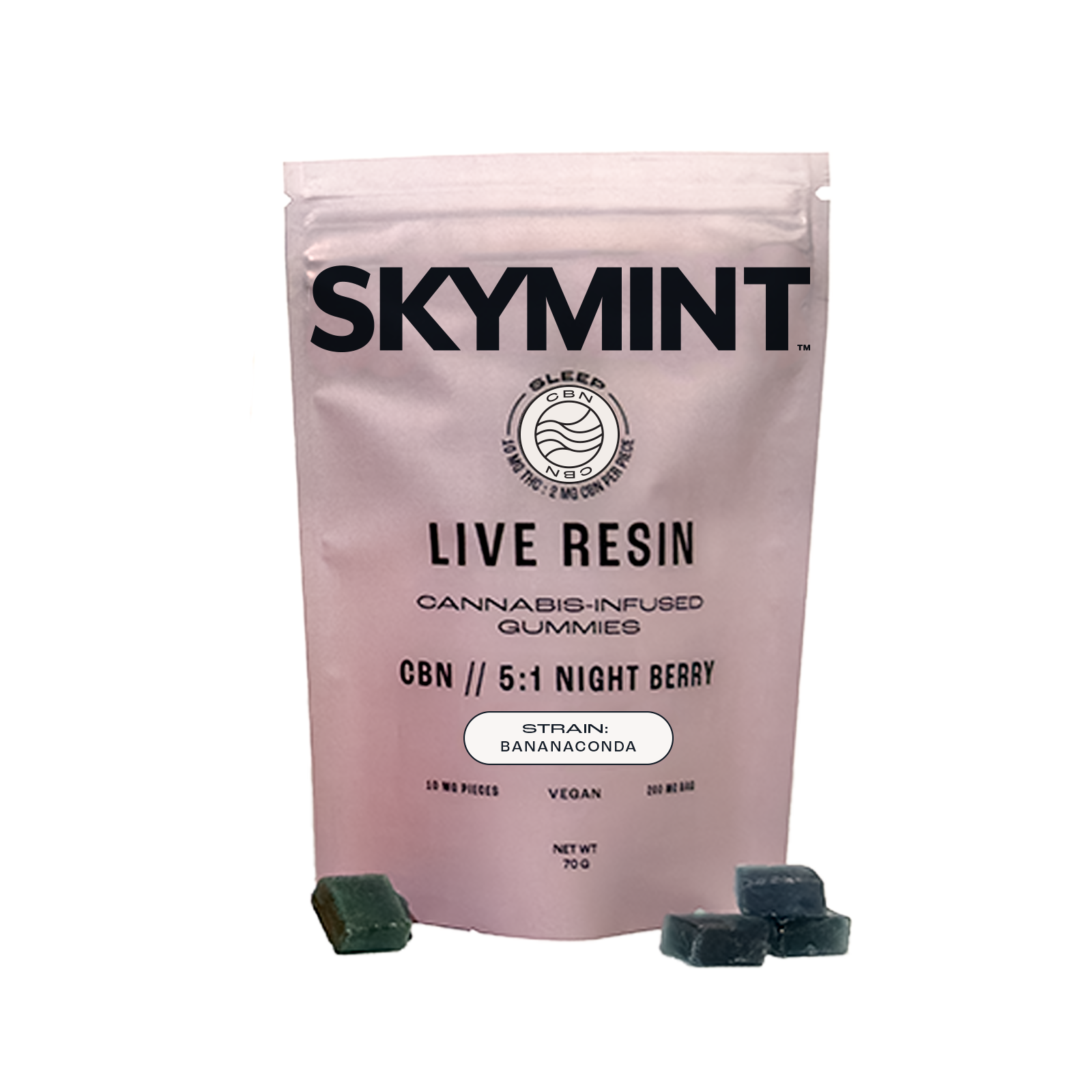 Photograph of Product: Night Berry CBN 5:1 Live Resin Gummies (10mg Each | 200mg Total THC)