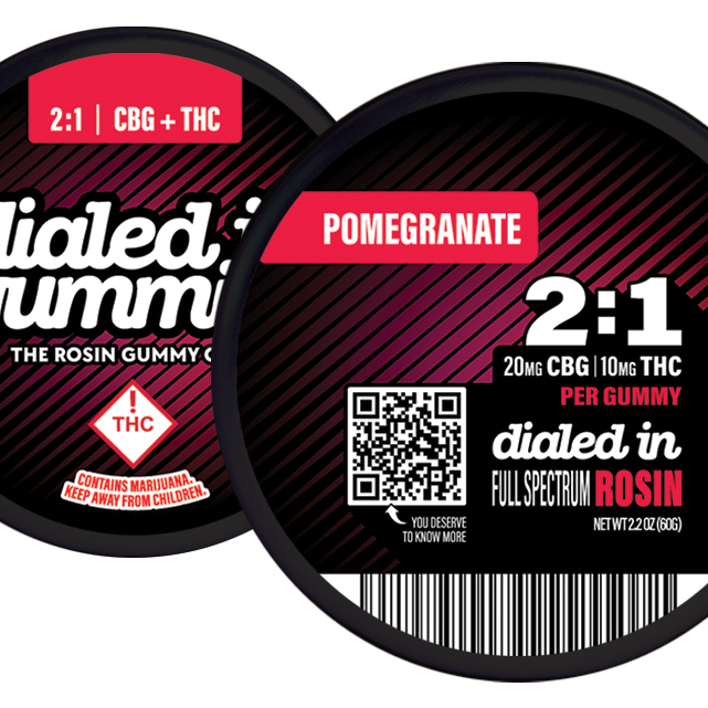 Photograph of product: Dialed In - Rosin Gummies - 2:1 CBG//TH-oui - 100mg