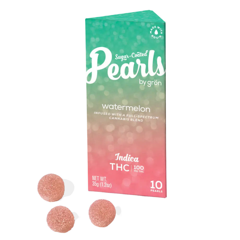 Photograph of product: Grn | Watermelon Pearls | Gummies | 10pk | 100mg