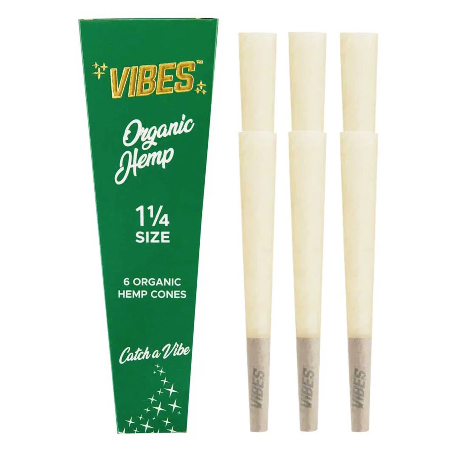 Photograph of product: VIBES - 1 - 1/4 - ORGANIC HEMP (GREEN) - PAPERS