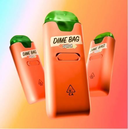 Photograph of product: Dime Bag Switch AIO Vape Blueberry Thunder Fux x OG Kush 1g - 