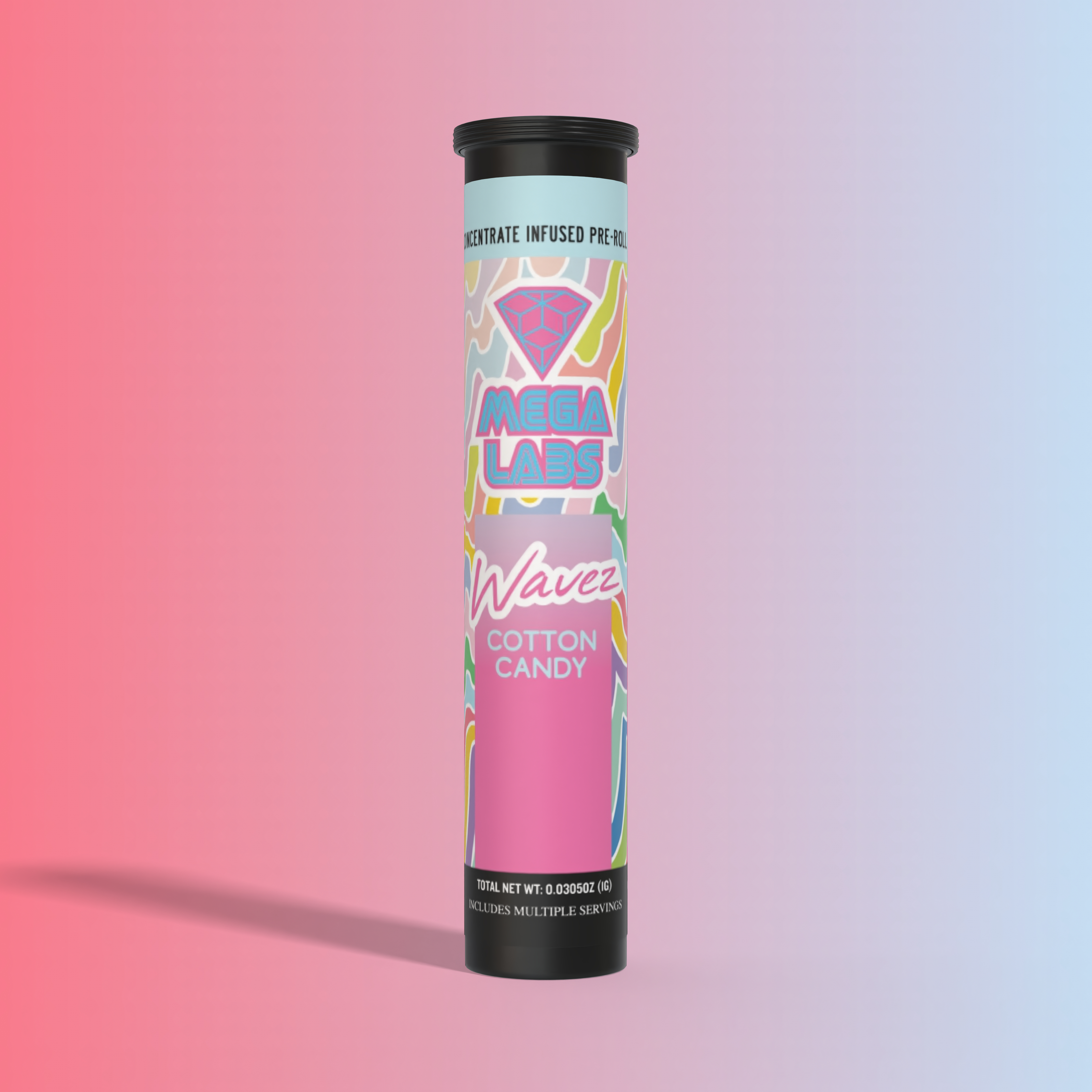 Photograph of product: Wavez Cotton Candy (S) 1g Live Resin Infused Pre Roll