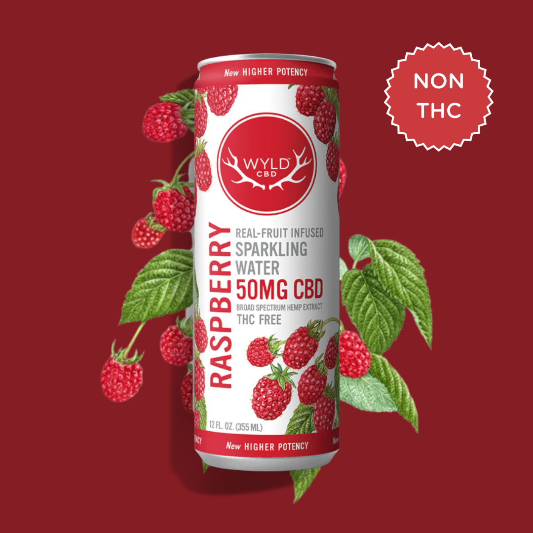 Photograph of product: Wyld: Raspberry CBD Sparking Water -  50mg
