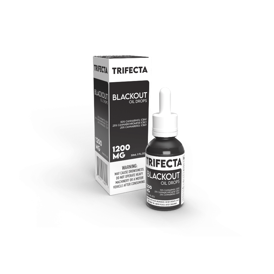 Photograph of product: Trifecta+ Blackout Drops | 1200mg | 8:4:3:1