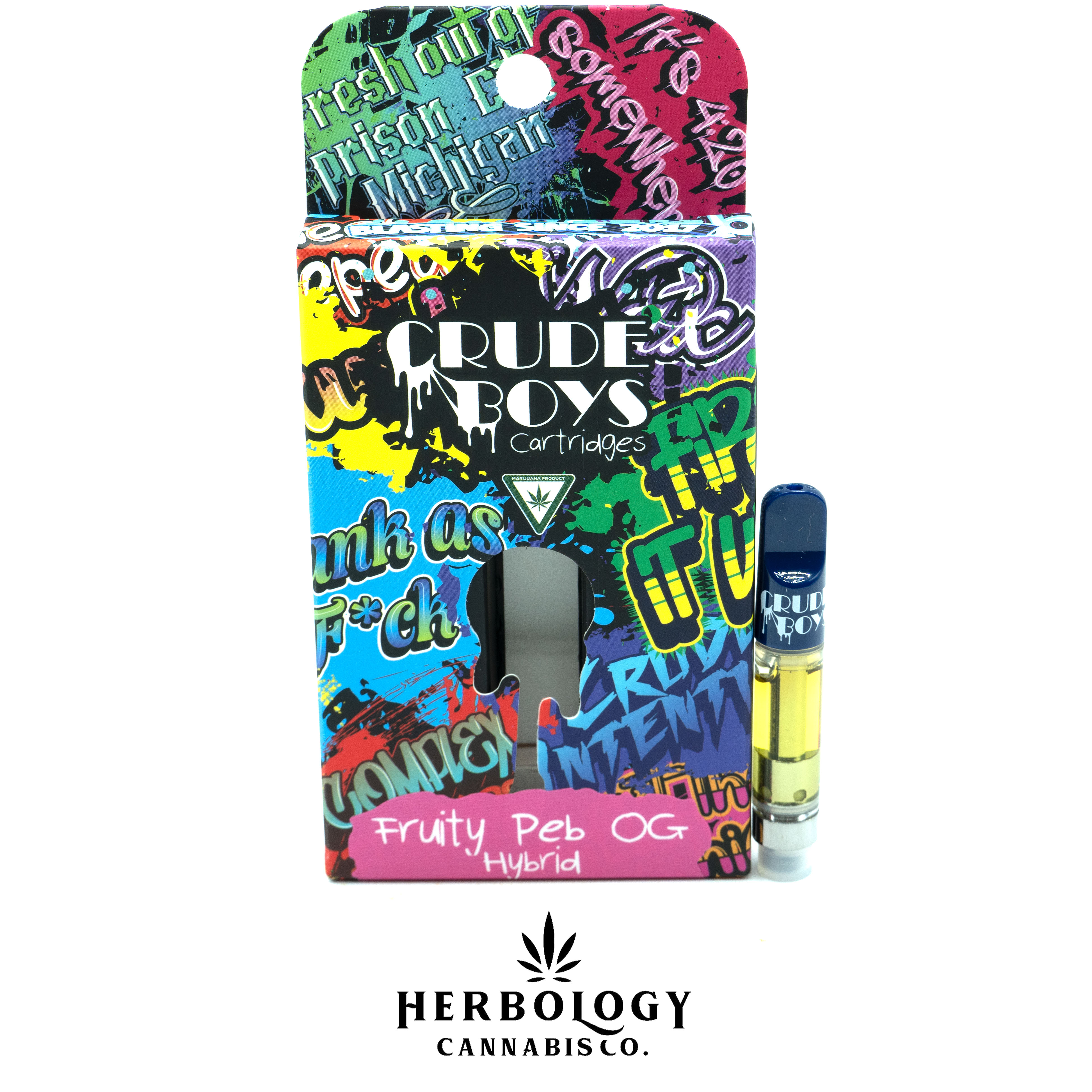 Photograph of product: Crude Boys | Distillate 510 Cart | Fruity Peb OG | 1g