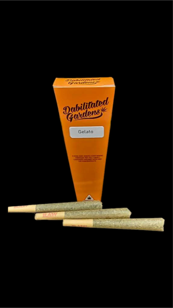 Photograph of product: Dabilitated: Gelato 3-Pack Infused Pre-rolls