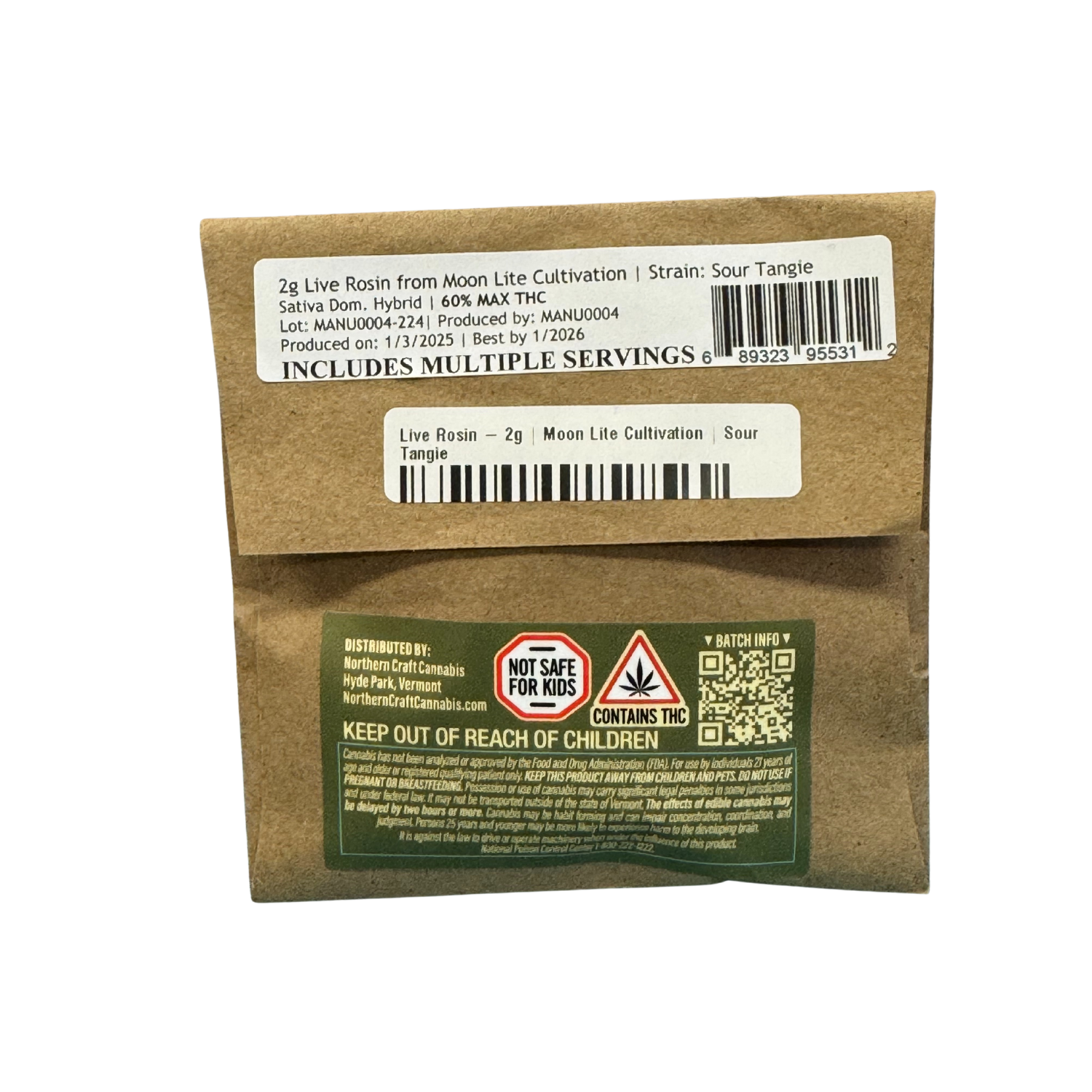 Photograph of product: Live Rosin - 2g | Moon Lite Cultivation | Sour Tangie