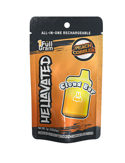 Photograph of product: Hellavated - PEACH COBBLER - Disposable Distillate Cartridge - (1g) - H