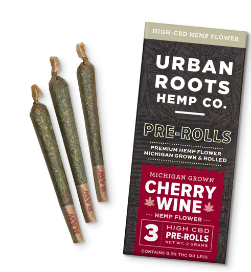 Photograph of product: Urban Roots | Hemp Flower Prerolls | Cherry Chocolate Chip