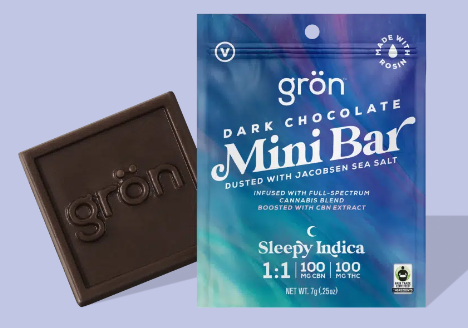 Photograph of product: Dark Chocolate w/ Jacobsen Sea Salt - Mini Bar 1:1 Oui'd 100mg - Gron