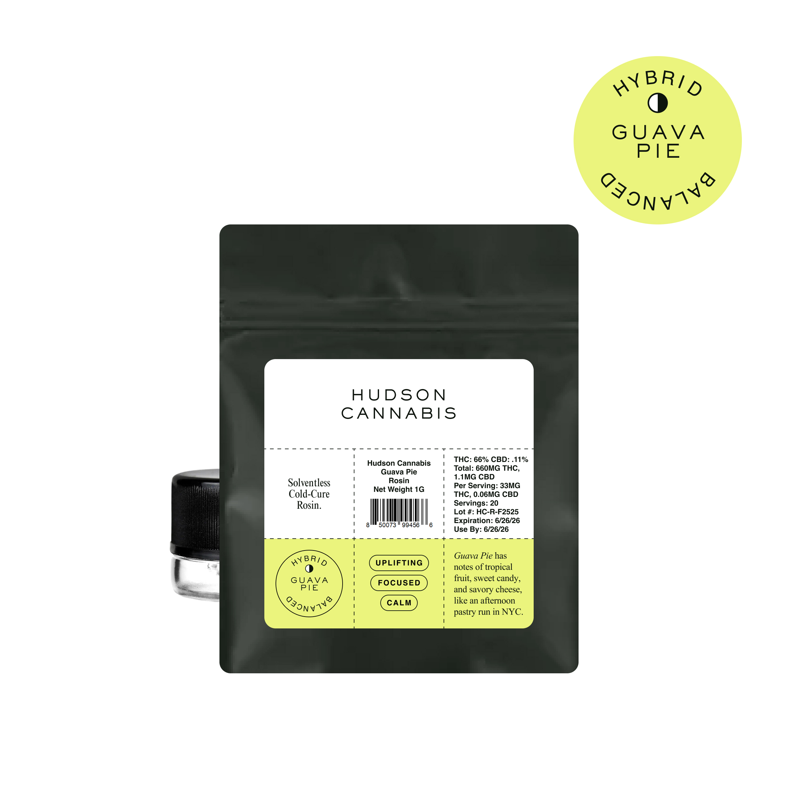 Photograph of product: Hudson Oui'd | Guava Pie | Rosin Concentrate | 1g