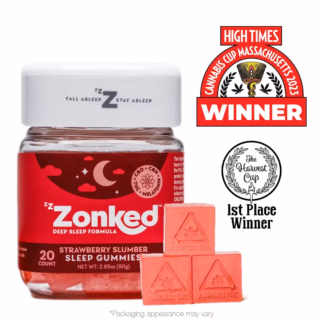 Photograph of product: Zonked Strawberry Slumber TH-oui;CBD;CDN + Melatonin Gummies 100mg