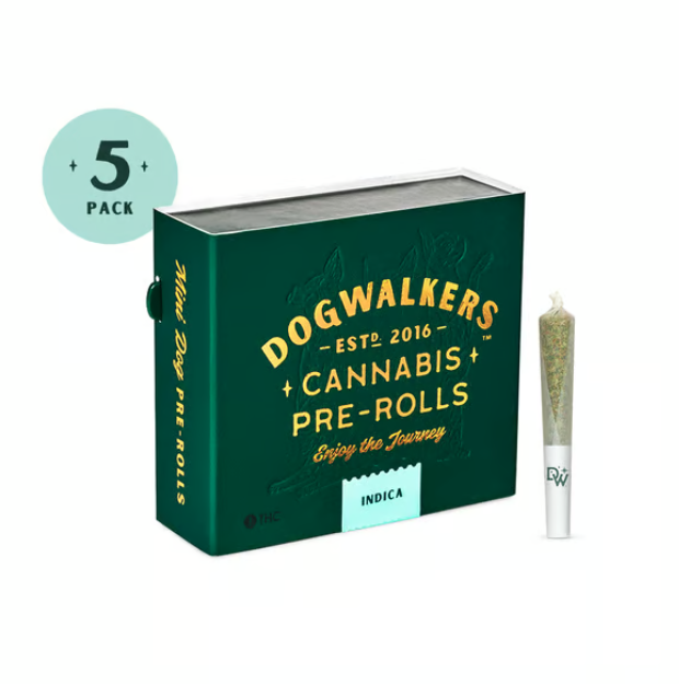 Photograph of product: Dogwalkers | Kosher Kush (I) | Pre-Roll Pack 0.35g x 5ct