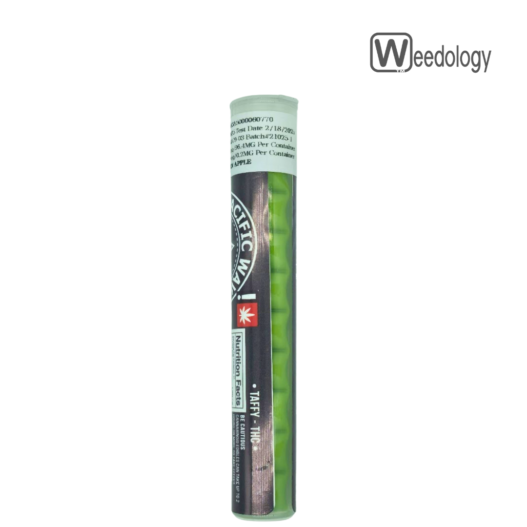 Photograph of product: Pacific Wave 10pk 100mg GREEN APPLE Taffy