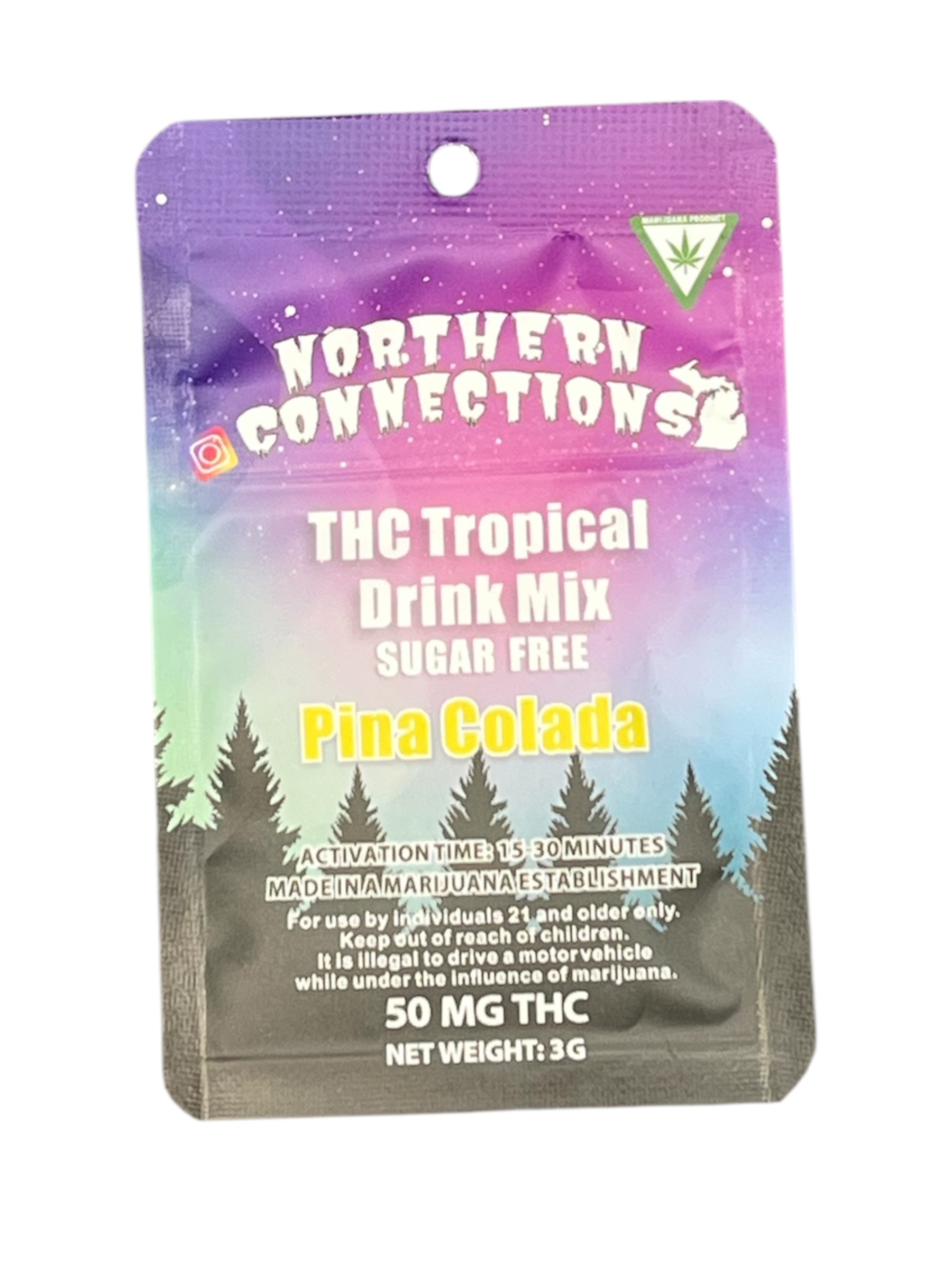 Photograph of product: NORTHERN CONNECTIONS | PINA COLADA | TROPICAL DRINK MIX | SUGAR FREE | 50MG