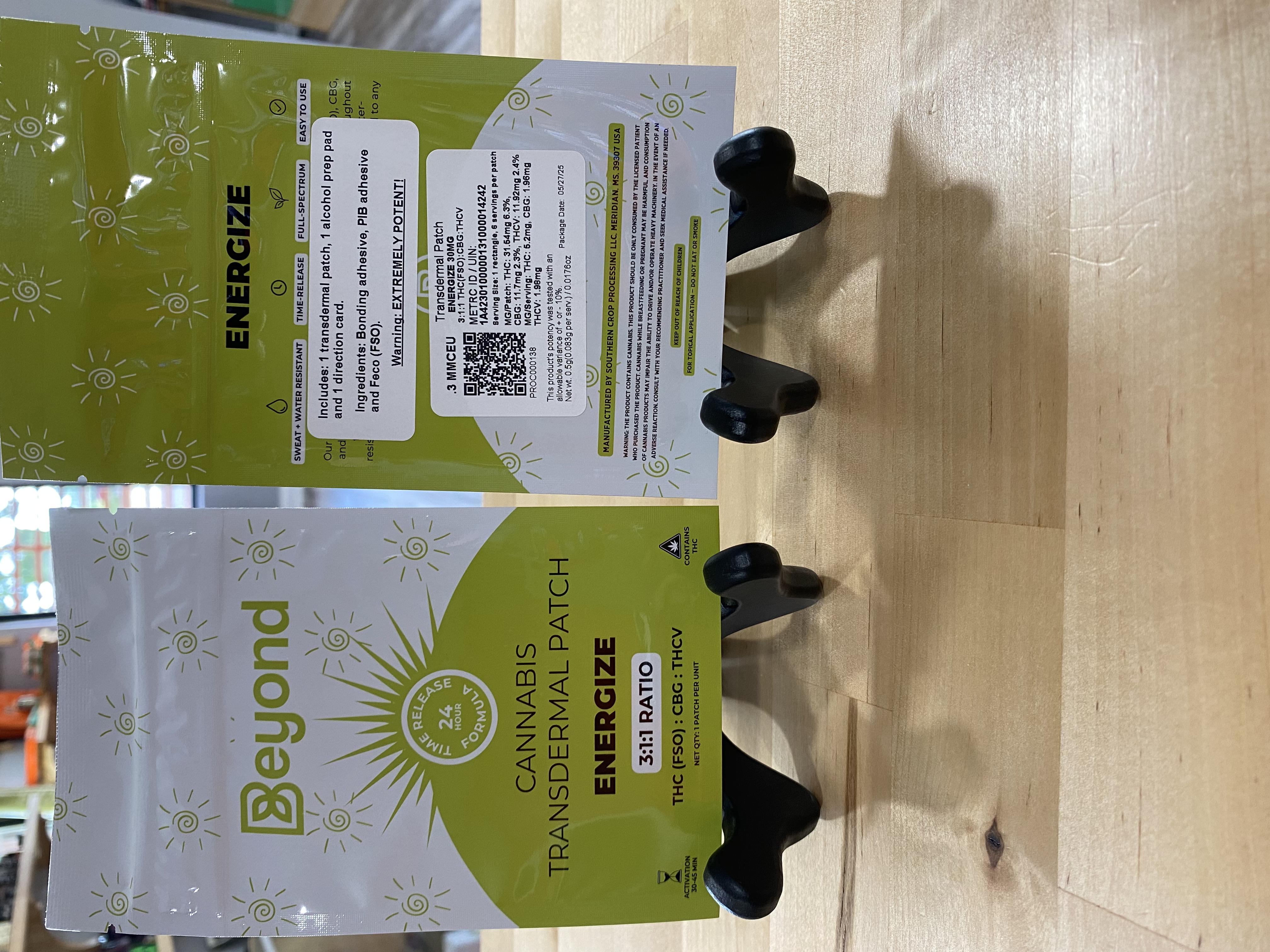 Photograph of product: Beyond | 30mg | Transdermal Patch | Energize 3:1:1