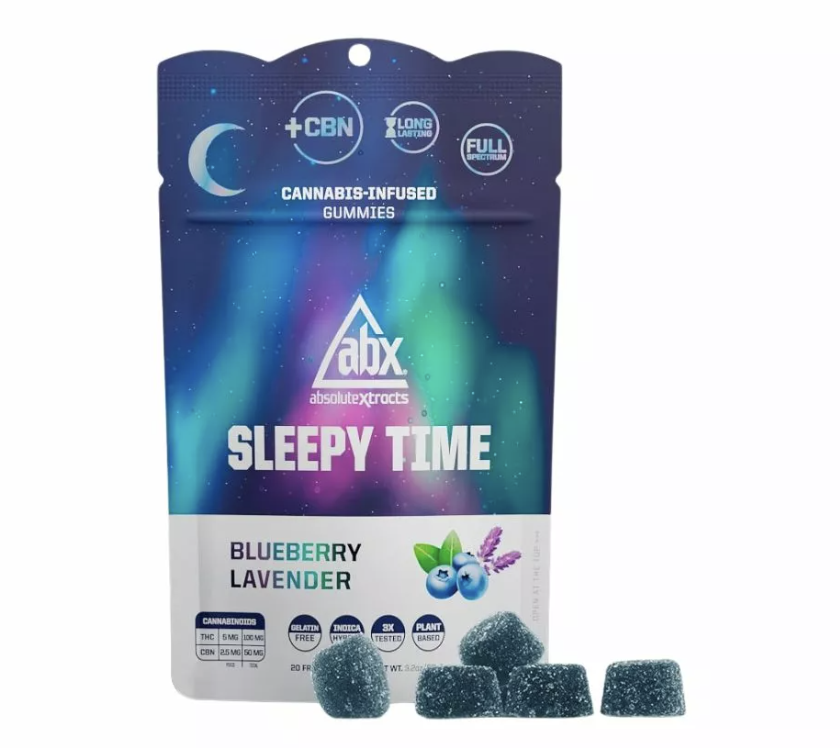 Photograph of Product: ABX - SLEEPYTIME GUMMIES - 2:1 THC/CBN BLUEBERRY LAVENDER