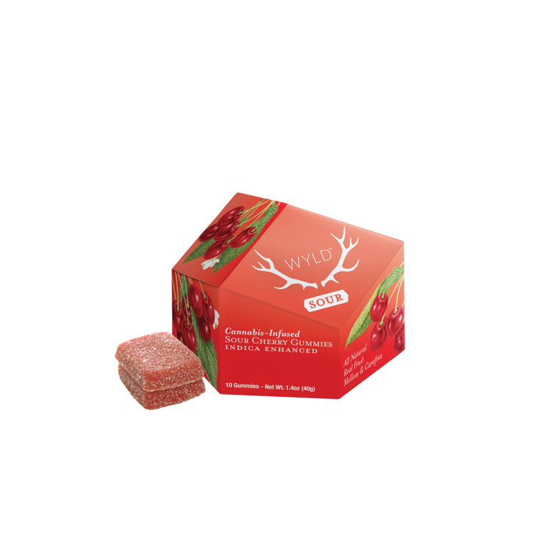 Photograph of product: Wyld: Oui'd Sour Cherry Gummies - 10pk 100mg