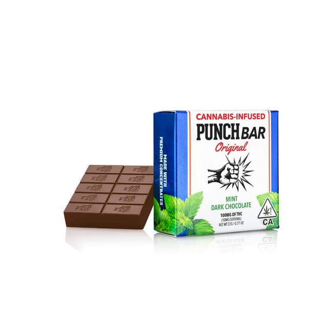 Photograph of product: Mint Dark Chocolate | 100mg Punchbar Original - 