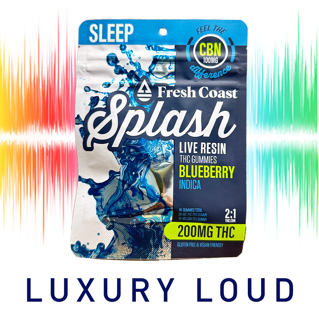 Photograph of product: Splash Blueberry | Sleep Live Resin Gummies 200mg
