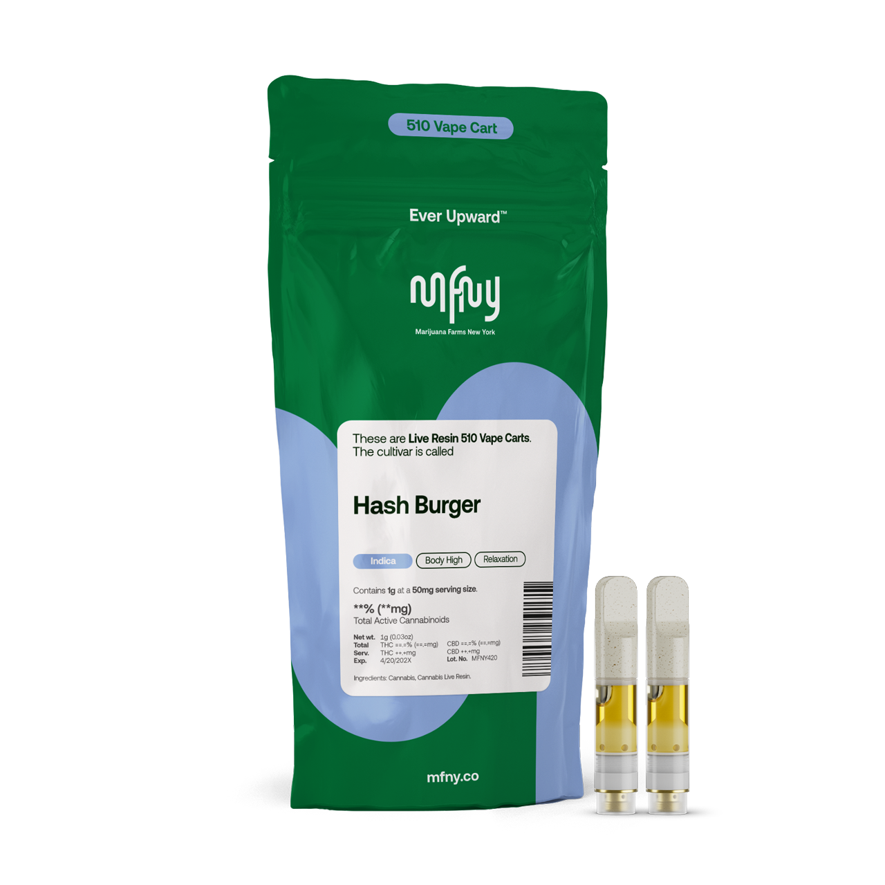 Photograph of Product: MFNY - Hash Burger Live Resin Cart 2pk