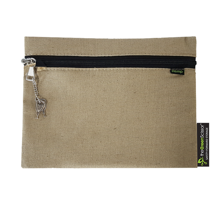 Photograph of product: The Green Scissor Tan Locking Stash Bag