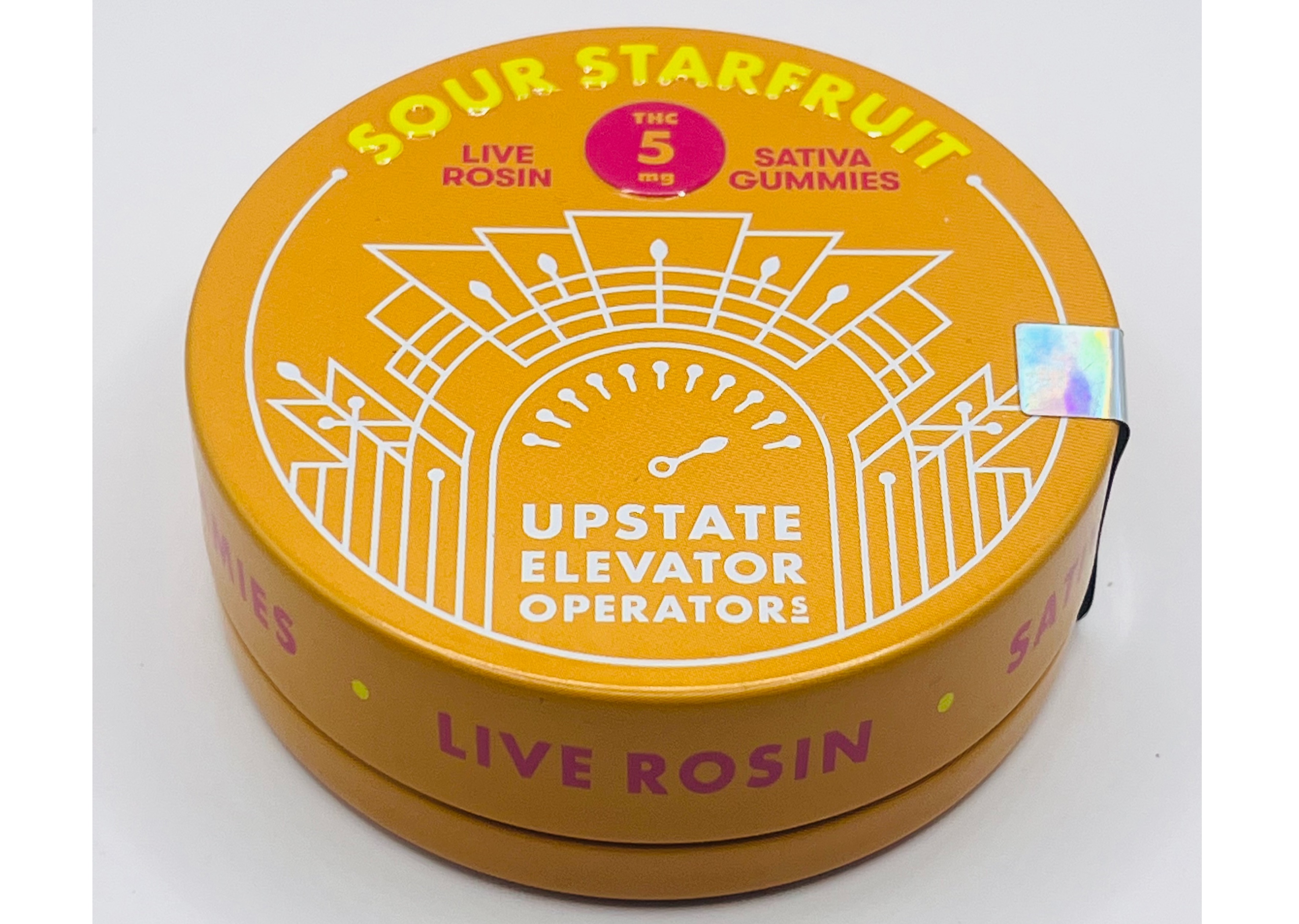 Photograph of product: Sour Starfruit au chocolat Rosin Gummies 50mg