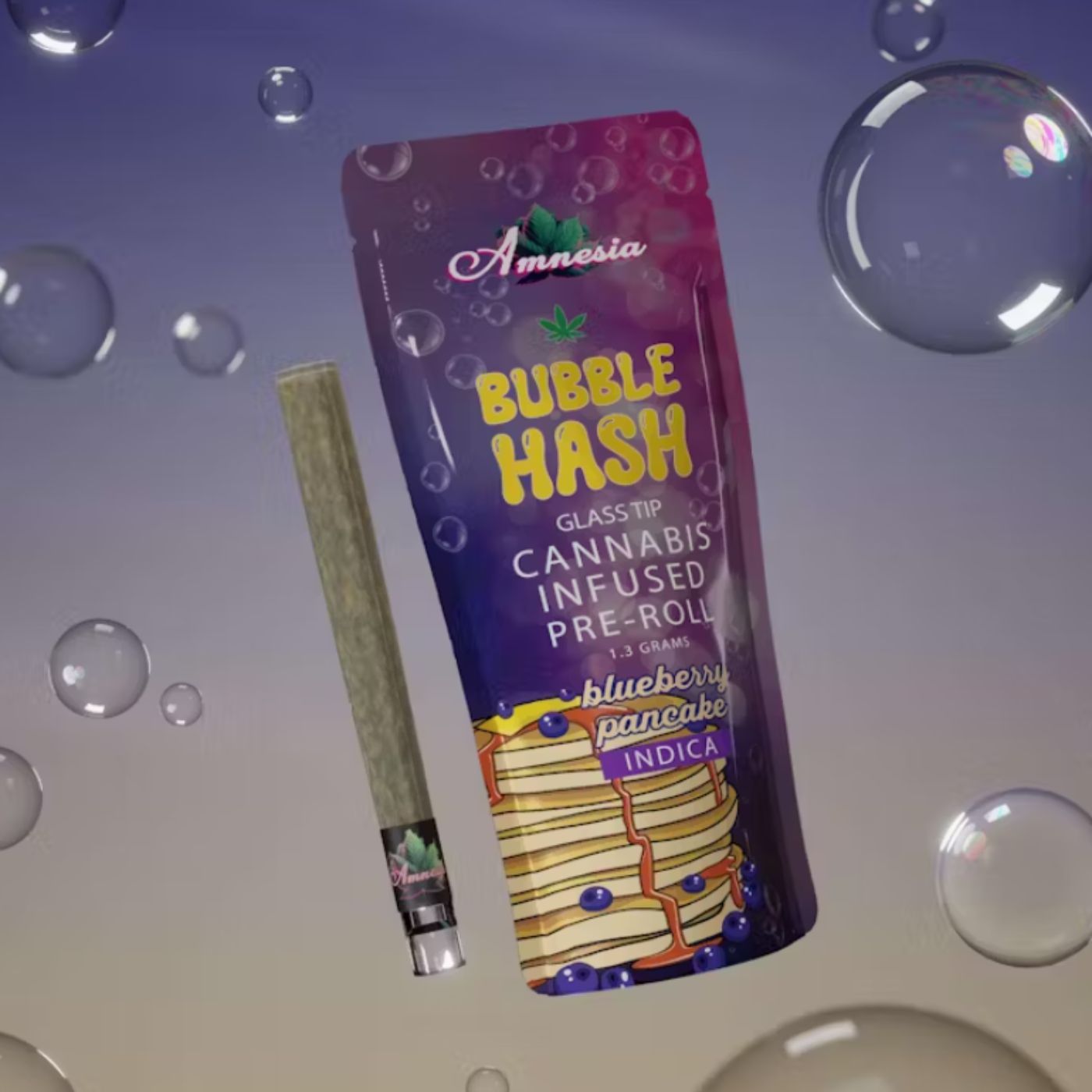 Photograph of product: Amnesia - Blueberry Pancake 1.3g Bubble au chocolat PR