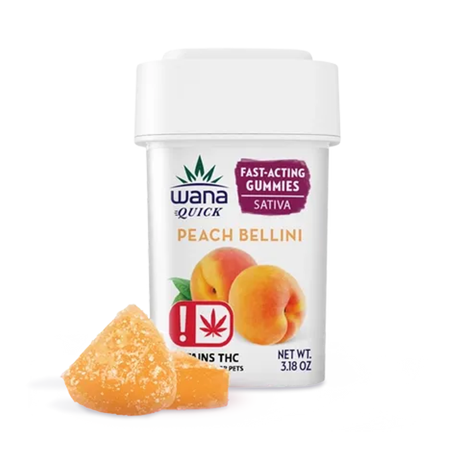 Photograph of product: Peach Bellini  - Wana - 100mg Nano Gummies