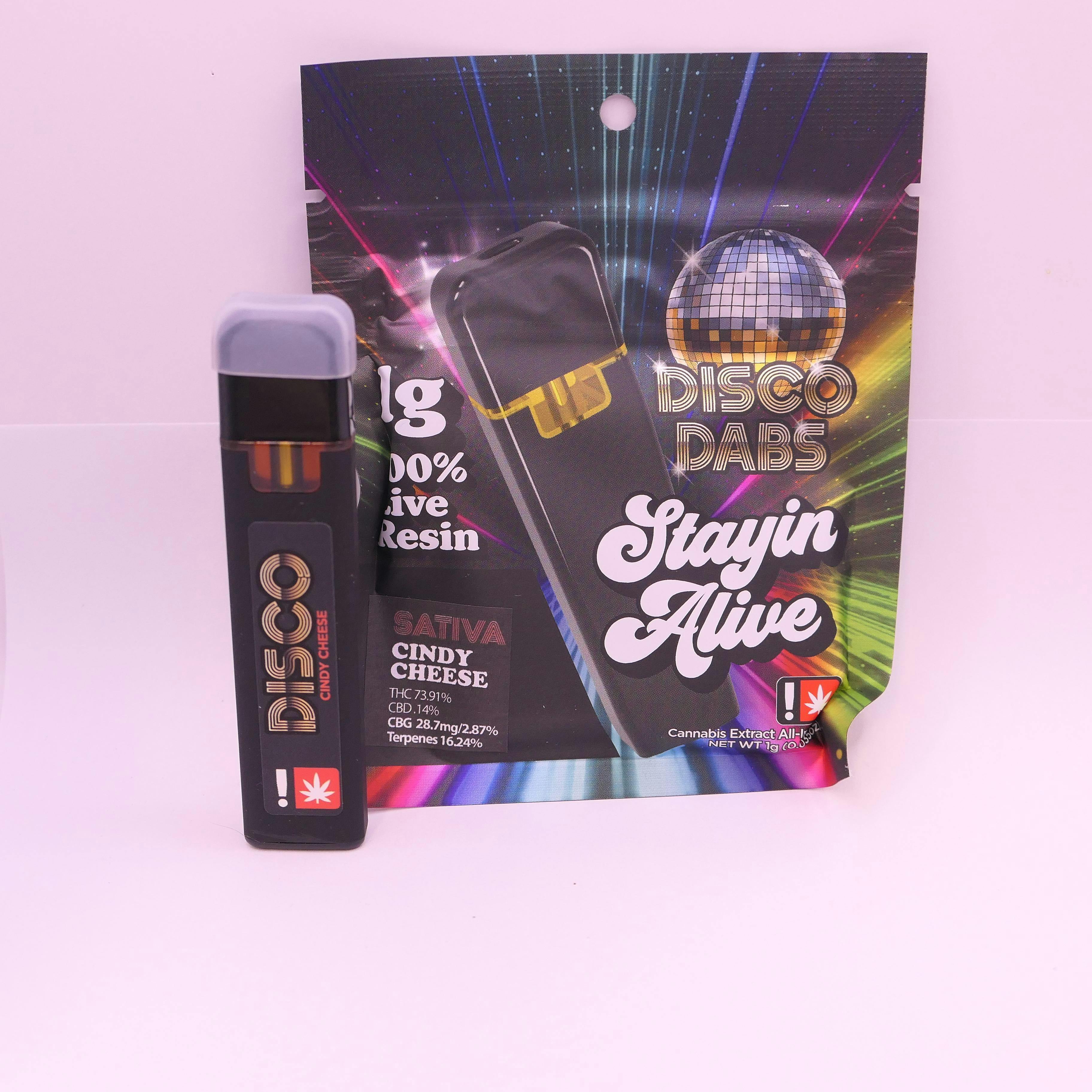 Photograph of product: Disco Dabs | PRINCESS PIE Stayin' Alive Disposable Cartridge | 1g
